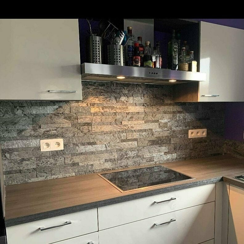 Zelfklevende Steenstrip Natuursteen Silver Shine Grijs tweede afbeelding