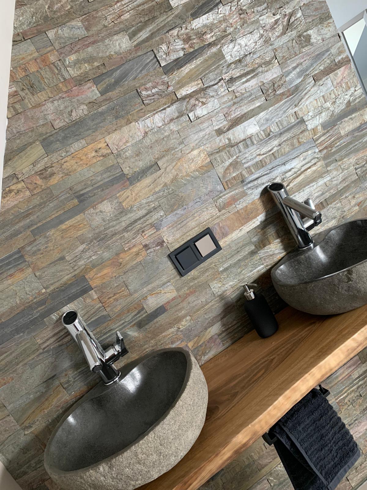 natuursteen strips 3d wandpanelen isodeco keuken badkamer tegels zelfklevende steenstrips
