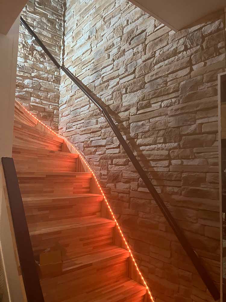 Baksteenstrip 3D Wandpaneel Naadloos XL PU Ardesia Ombra Goud Grijs tweede afbeelding