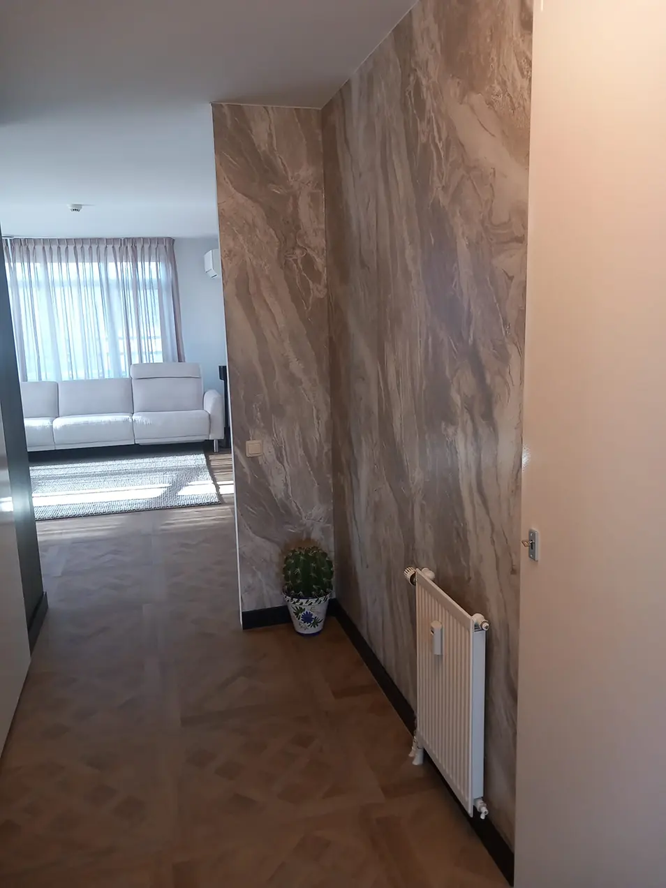 SPC Marmer Plaat Wandpaneel Yuba Stone Mat Japandi Greige Taupe tweede afbeelding