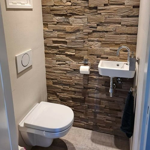 houtstrips toilet wand