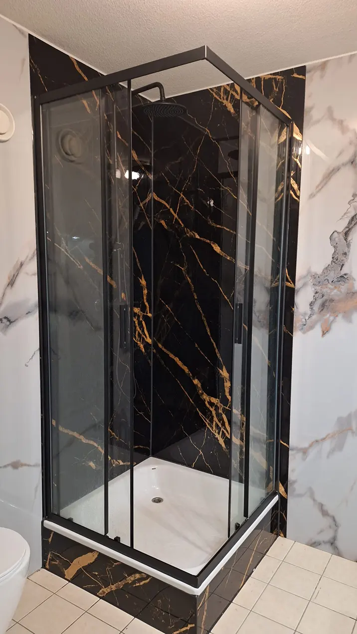 PVC Marmer Plaat Hoogglans Black Gold tweede afbeelding
