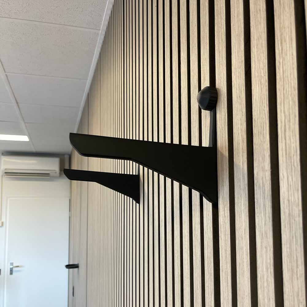 Aku WallClip Wandplank Houders Zwart - Set van 2