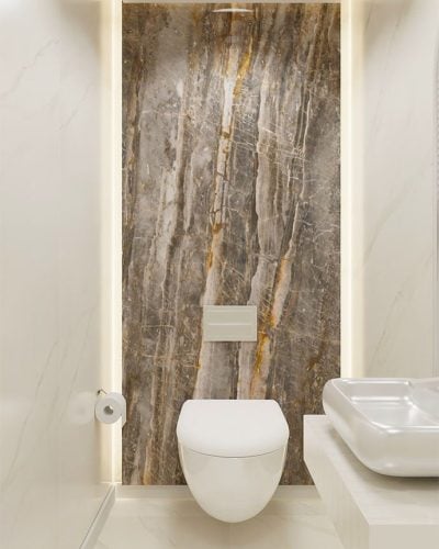 Stijlvol toilet met marmeren achterwand hotel chique