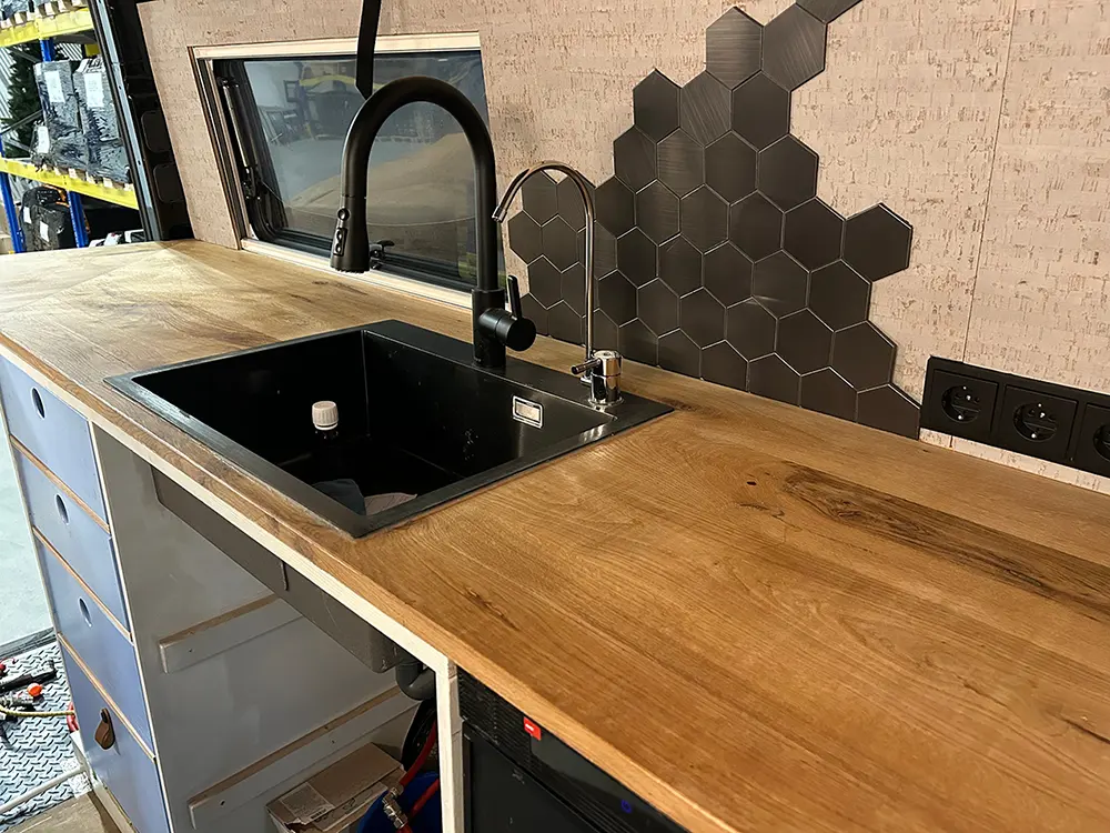Zelfklevende Mozaïek Steenstrip Hexagon Geborsteld Mat Zwart tweede afbeelding