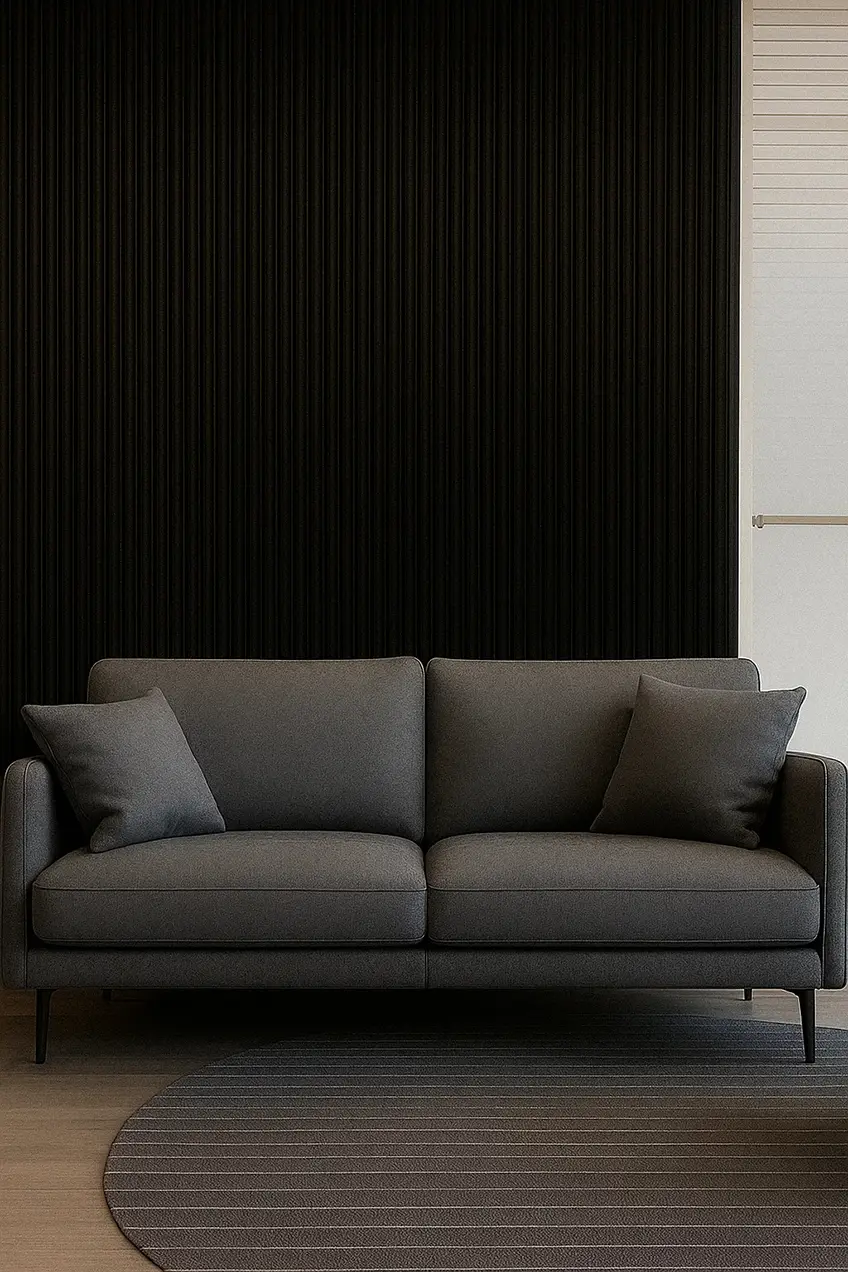 Akoestisch Paneel Suede Stof Zwart met Vilt tweede afbeelding