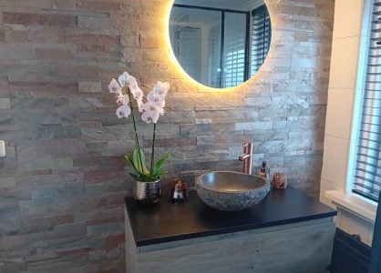 Steenstrip koper shine badkamer spiegel Steenstrip koper shine badkamer spiegel