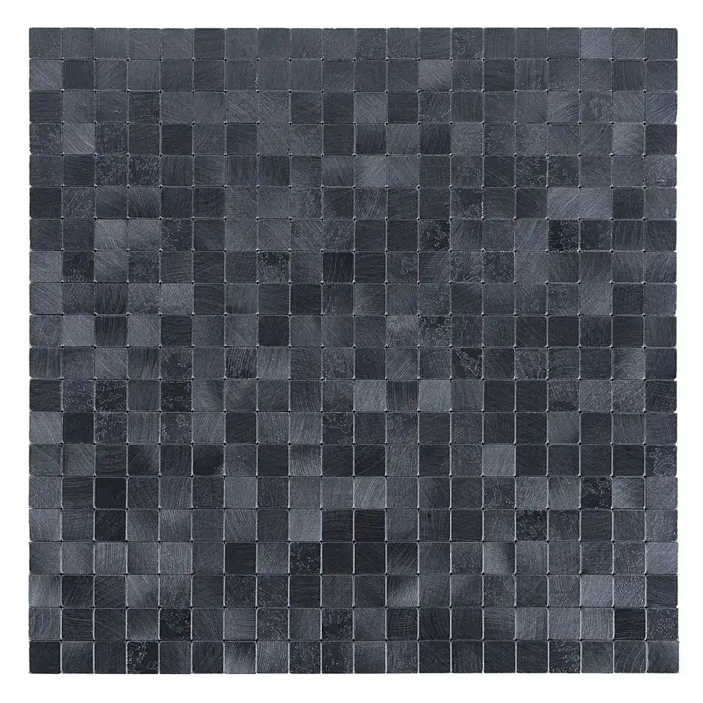 Zelfklevende Mozaïek Steenstrip Kleine Blokjes Vierkant Gunmetal