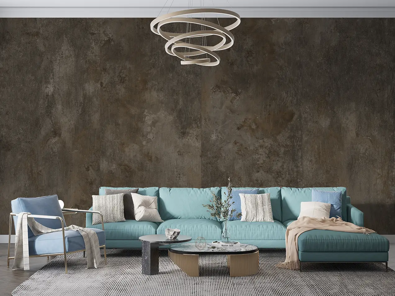 SPC Marmer Plaat Wandpaneel Marble Concrete Mat Grijs Brons tweede afbeelding