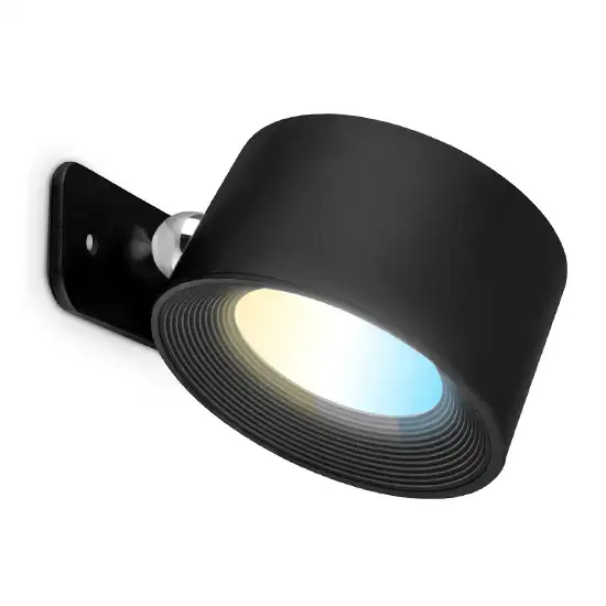 Oplaadbare 360° Draaibare Wandlamp Rond Zwart