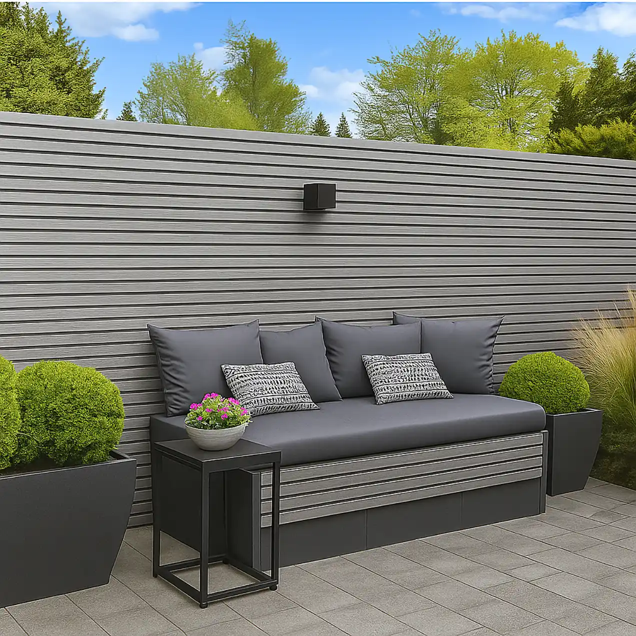 Composiet Schutting- en Gevelbekleding - Rabatdeel Rhombus Licht Grijs tweede afbeelding