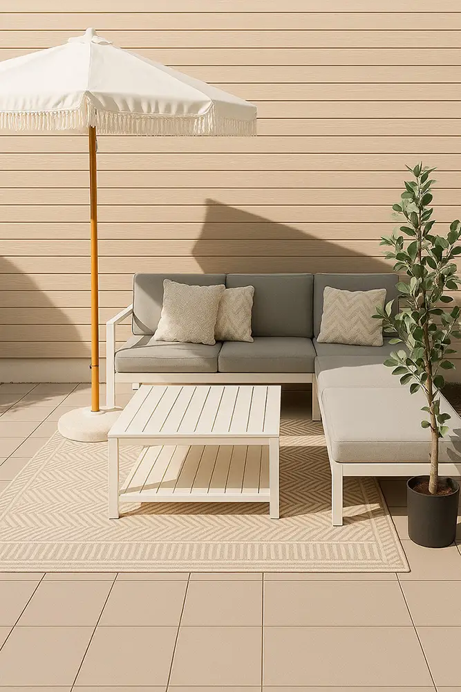 Beige composiet gevelbekleding