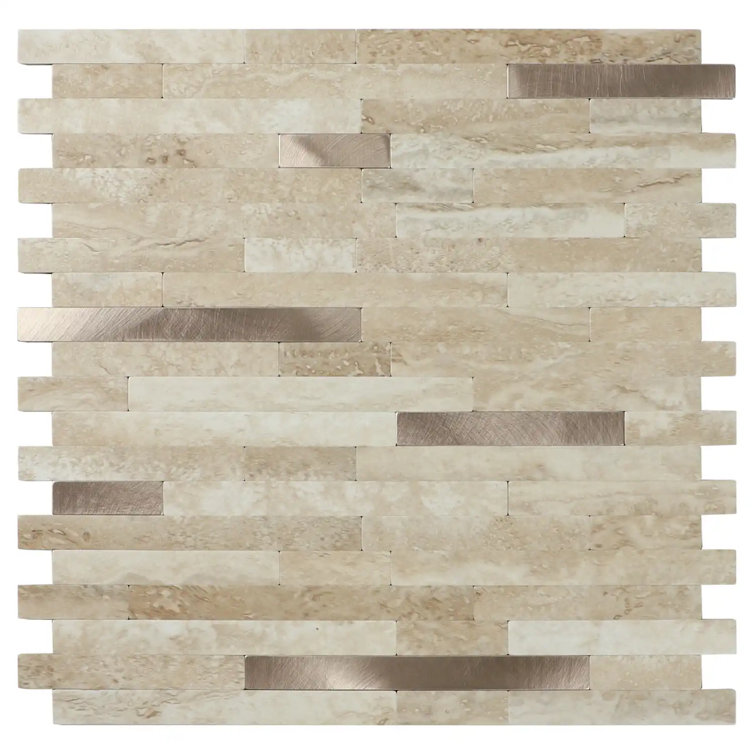 Zelfklevende Mozaïek Steenstrip Japandi Beige
