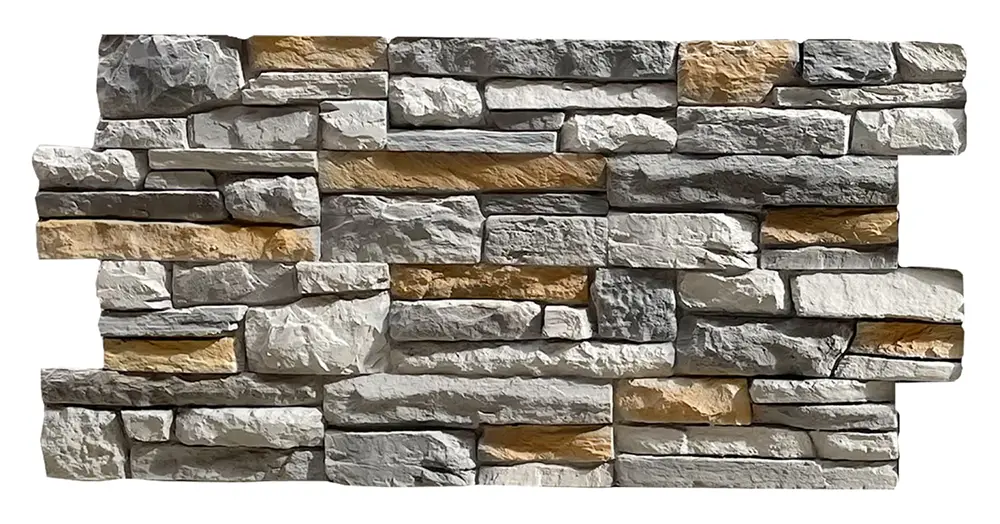 Baksteenstrip 3D Wandpaneel Naadloos XL PU Ardesia Ombra Goud Grijs