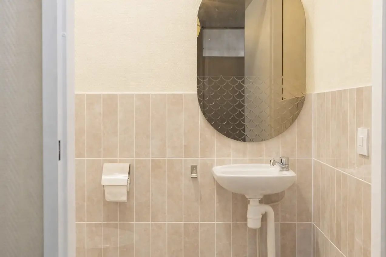 Zelfklevende Mozaïek Steenstrip Hoogglans Metro/Visgraat Japandi Beige tweede afbeelding