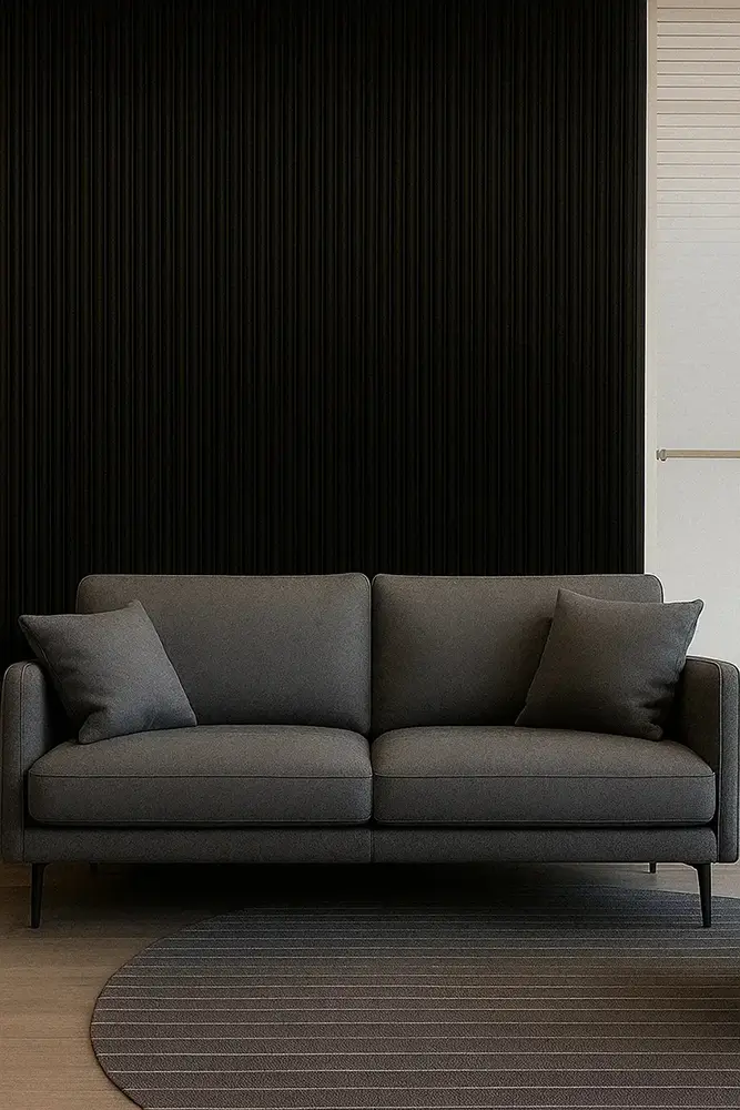 Akoestisch Paneel Suede Stof Zwart met Vilt tweede afbeelding