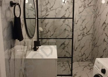 Marmer Badkamer en Toilet met Kunststof Marmer PVC Bladen