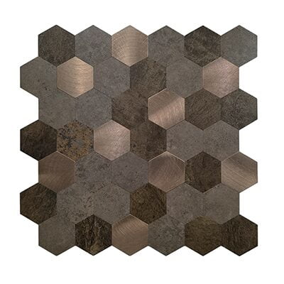 Mozaiek Steenstrips Hexagon Koper - Tegel 20.000m² Voorraad