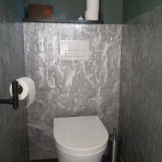 toilet metallic stuc zilver