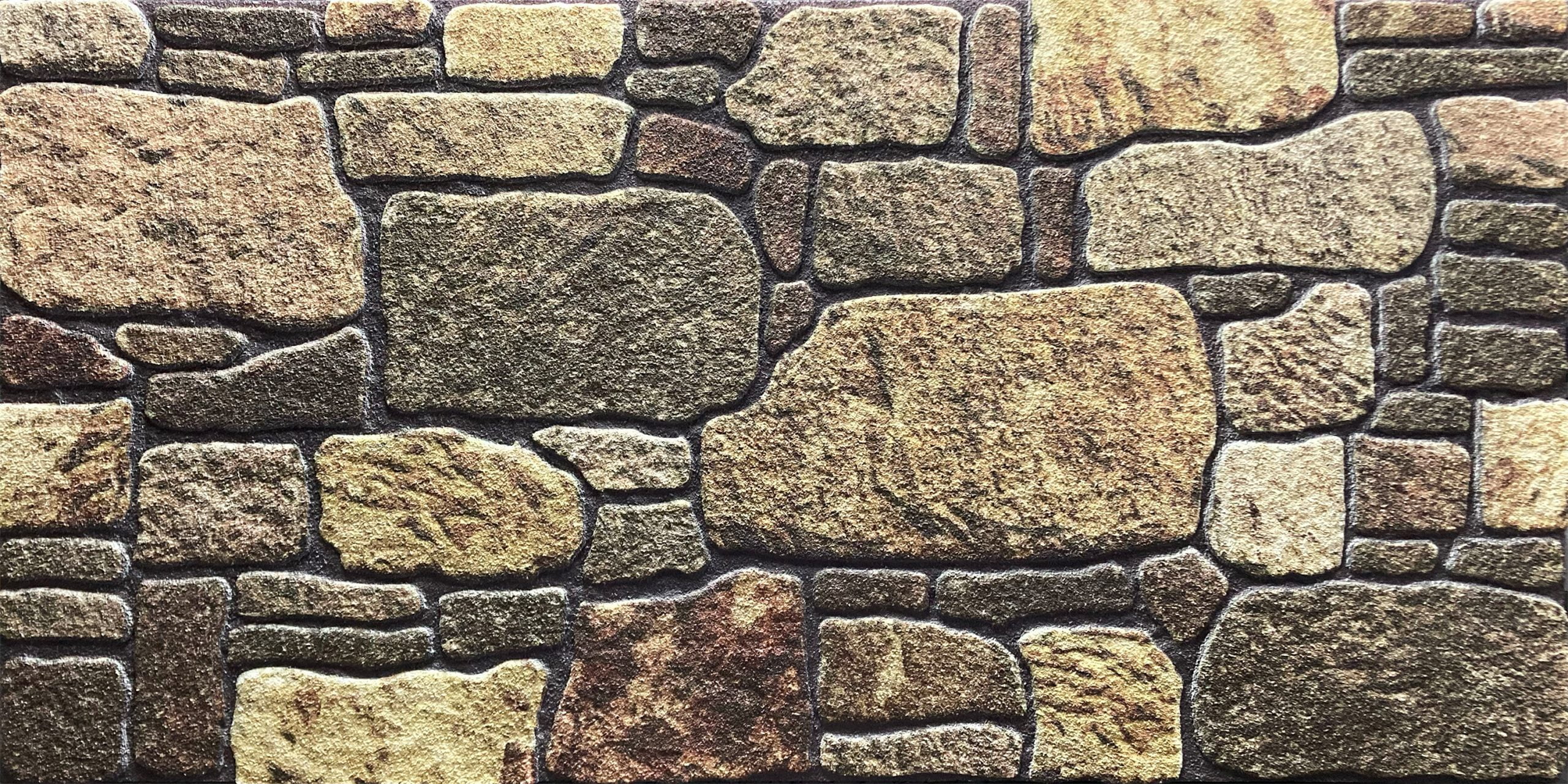 Stenen Muur 3D Wandpaneel EPS Middeleeuwse Stenen Muur Bruin - Isolerend - Voor binnen/buiten - 100x50x2cm - BT02