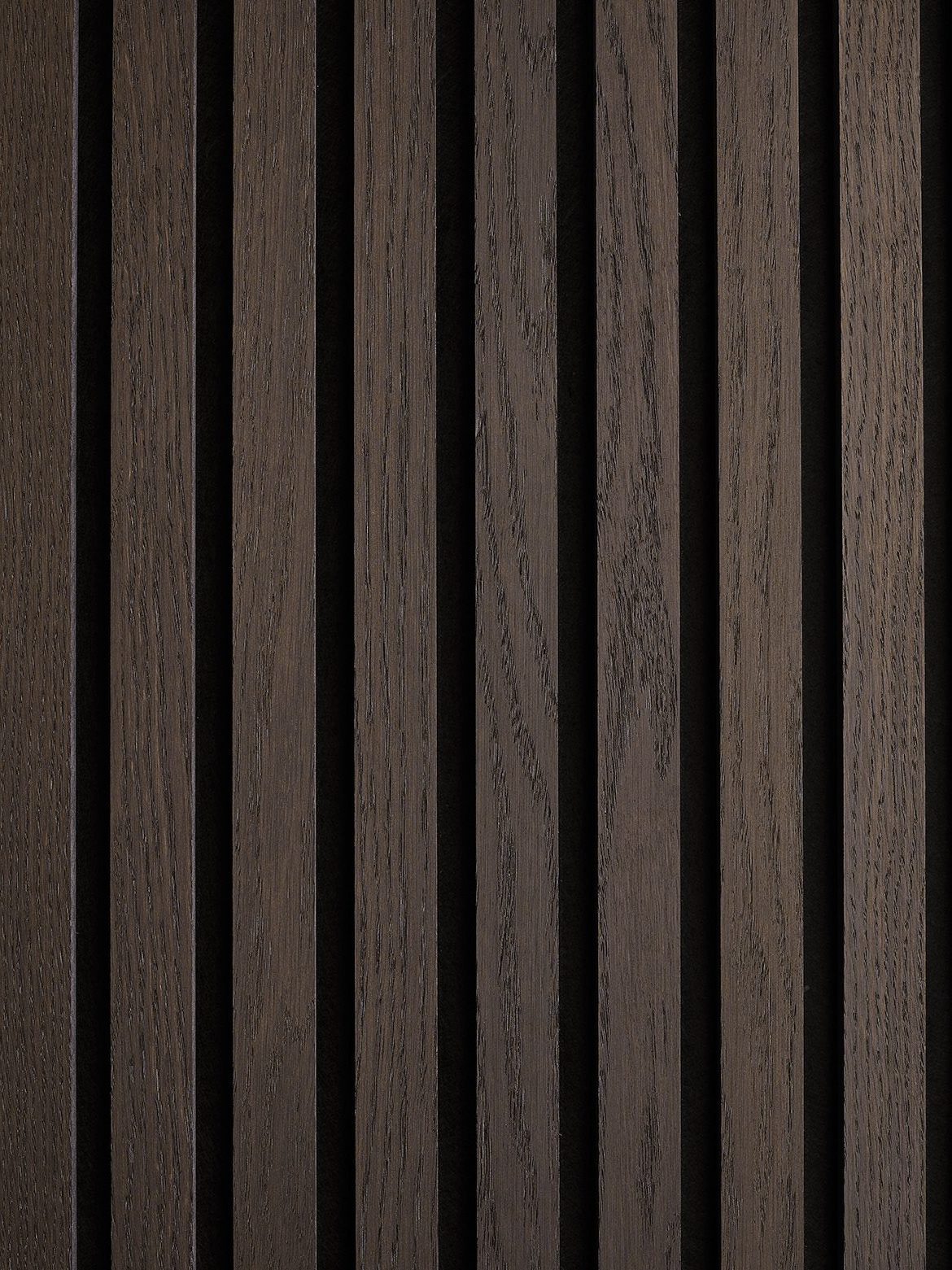Akoestische Panelen Hout Donker Gerookt Naturel Eiken Bruin met Zwart Vilt - 280cm x 52,5cm