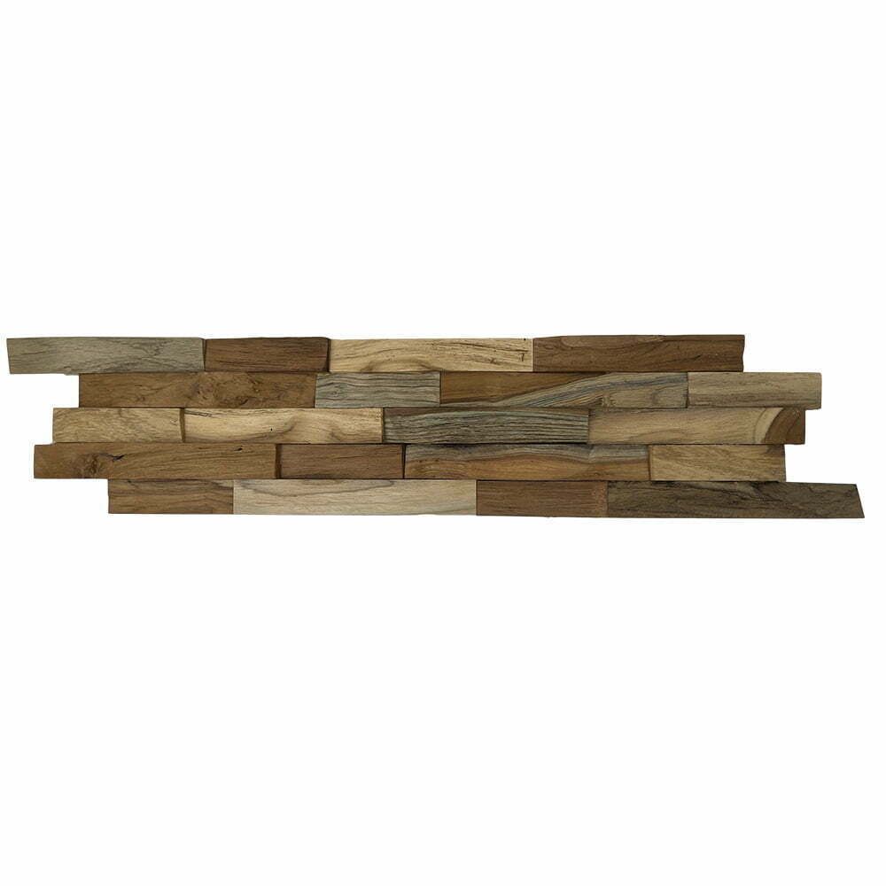 Houtstrip Teakhout Plank Classic Sumatra Lichtbruin - Weerbestendig Gerecycled - 61x15x1-3cm