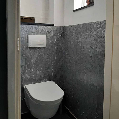 metallic stuc grijs toilet
