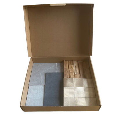 sample box voor een moderne stijl met samples erin